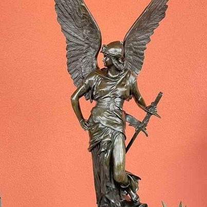 Bronze Luxus Skulptur Kriegsgöttin u.Marmort. 59,4 kg